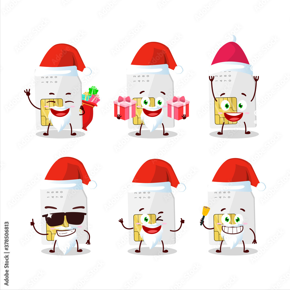 Santa Claus emoticons with sim card cartoon character