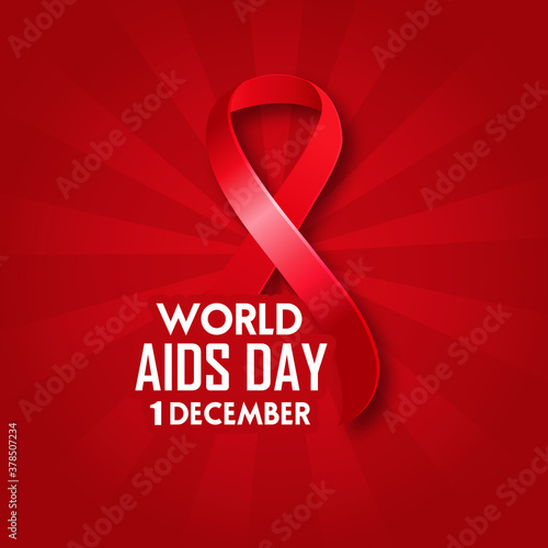 Aids Awareness Red Ribbon. World Aids Day concept. 