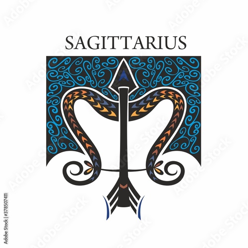 Vector sagittarius horoscope zodiac sign 