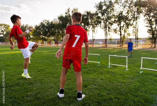 Boy Soccer Player In Training.