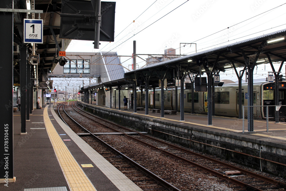 Inside Nobeoka station in Miyazaki prefecture in the morning