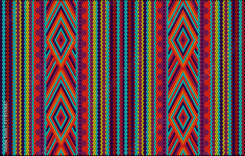  Seamless ethnic ornament for fabrics, interiors, ceramics and furniture in the style of Latin America.