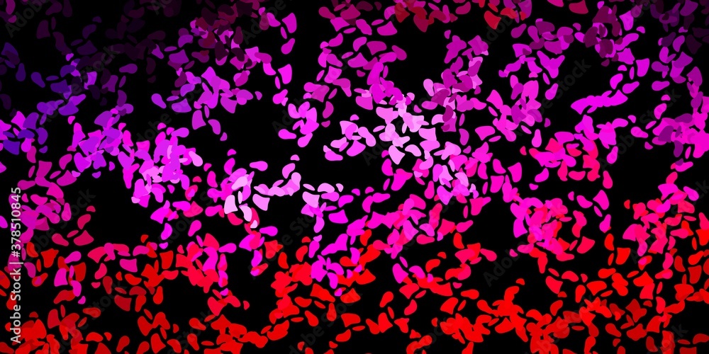 Dark purple, pink vector template with abstract forms.