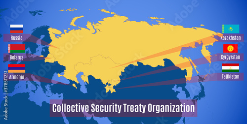 Vector map of the Collective Security Treaty Organization (CSTO).