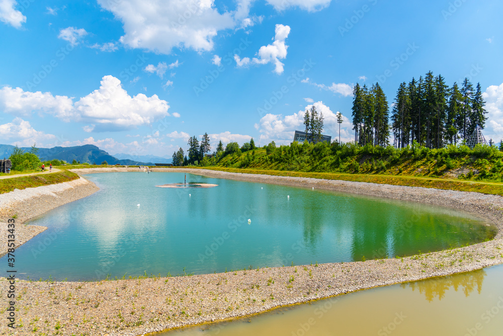 Mountain water reservoir in Austria