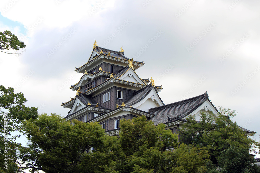 Top of Okayama-jo or Okayama Castle of Japan Top of Okayama-jo or Okayama Castle of Japan