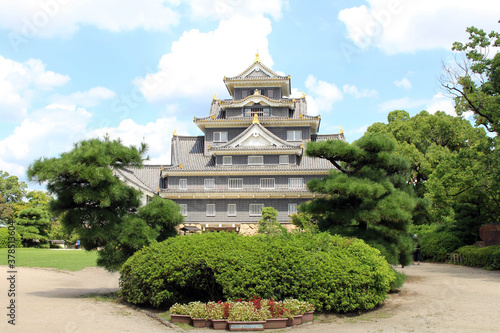 Main building of Okayama-jo or Okayama Castle of Japan