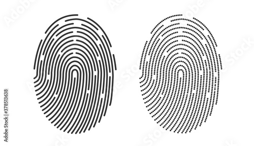 Fingerprint icon design for app and finger print flat scan. Vector Illustration vector design on white background.