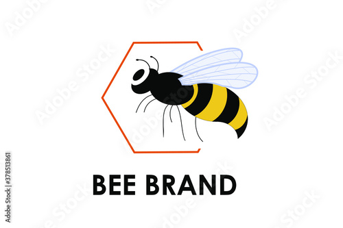 Bee Logo design concept for honey healthy product