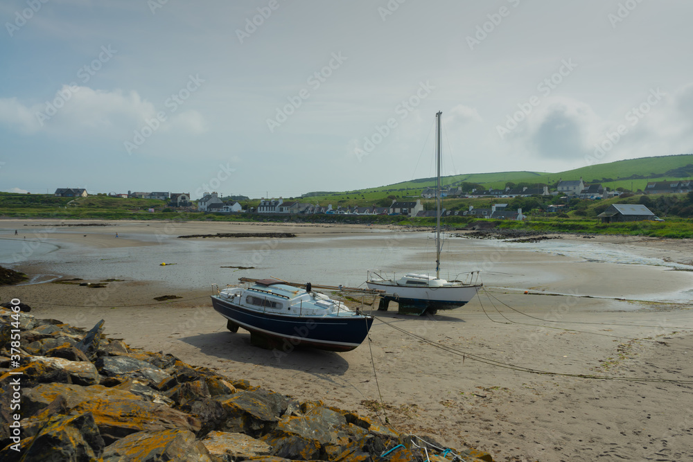Boats on the beach at Port Logan, Scotland