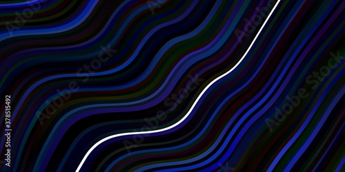 Dark BLUE vector pattern with wry lines. Gradient illustration in simple style with bows. Best design for your ad  poster  banner.