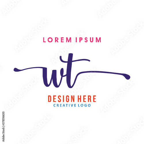 logo letter WT. simple, elegant, easy to understand and authoritative