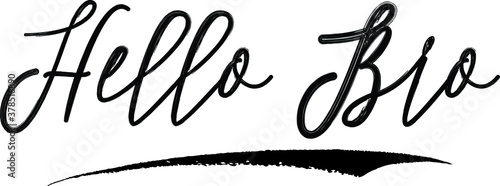 Hello Bro Handwritten Calligraphy Black Color Text On White Background