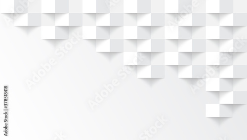 White abstract modern square texture background, 3d paper art style that looks creased design