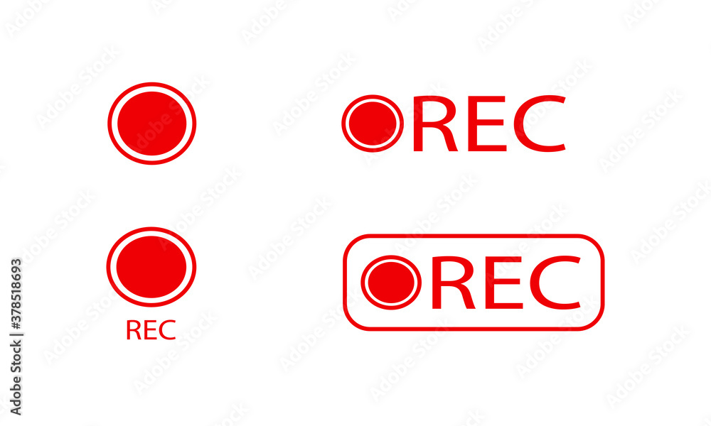 Set of Rec / record button trendy flat style vector icon. symbol for your web site design, logo, app UI. Icon Set. Set of Rec / record button trendy flat style vector icon. symbol for your web site design, logo, app UI. Icon Set.
