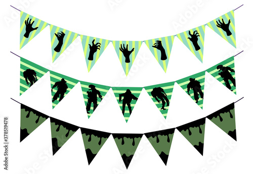 Zombie theme Bunting Hanging party