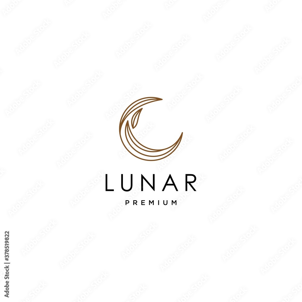 elegant crescent moon and star logo design line icon vector in luxury style outline linear elegant crescent moon and star logo design line icon vector in luxury style outline linear