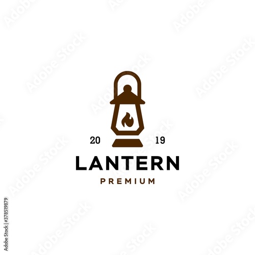 classic Lantern gas fire, street lamp, lantern post, Classic lamp logo icon design , Restaurant Vintage Logo design vector photo