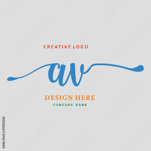 logo letter AV. simple, elegant, easy to understand and authoritative