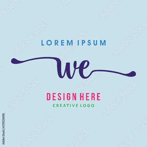 logo letter WE. simple, elegant, easy to understand and authoritative