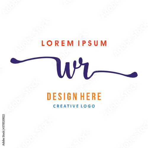 logo letter WR. simple, elegant, easy to understand and authoritative