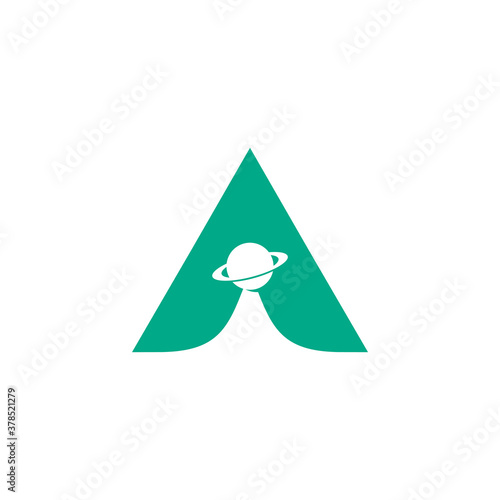 simple letter A with a Saturn inside