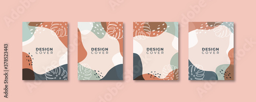 Set of abstract creative universal cover design templates. Vector illustration.