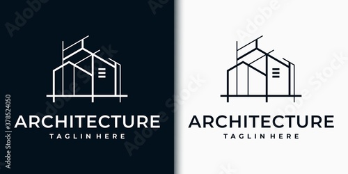 Abstract logo building, apartment, architect, with two versions