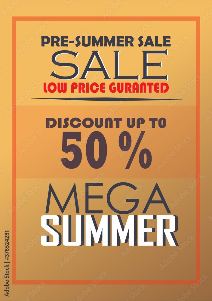 Fototapeta premium Hot Summer Sale banner. Discount design background 50% discount flyer, banner, , vector eps10