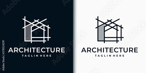 logo for real estate, building, apartment, architect, with two versions
