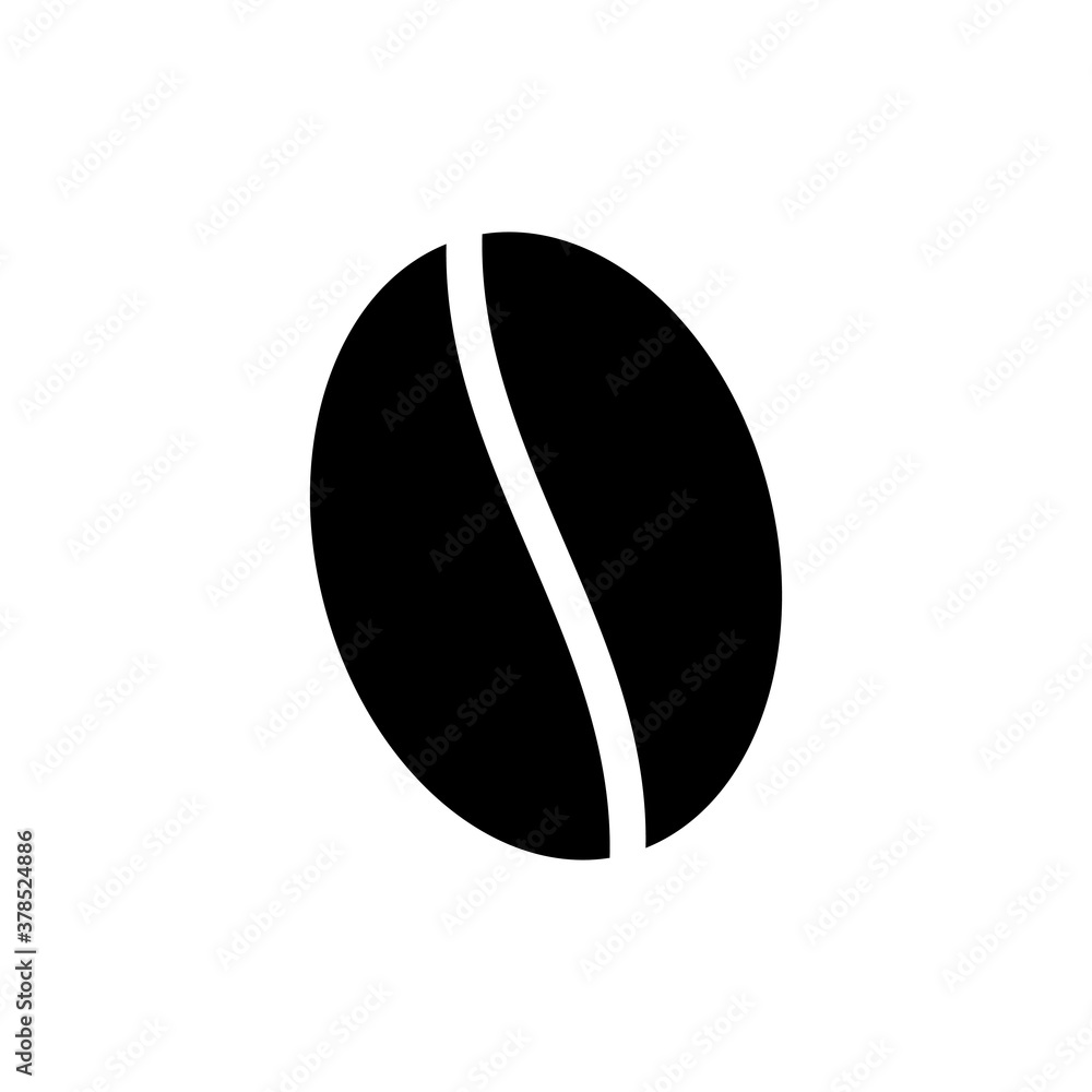 Coffe bean icon in flat style isolated on white background. Abstract sign, symbol, pictogram. Coffe bean icon in flat style isolated on white background. Abstract sign, symbol, pictogram.