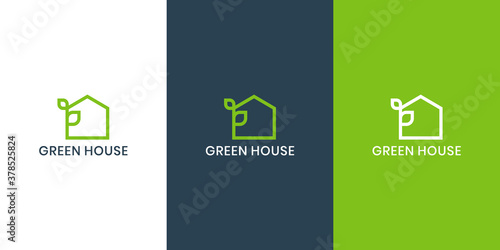 elegant Green house logo design