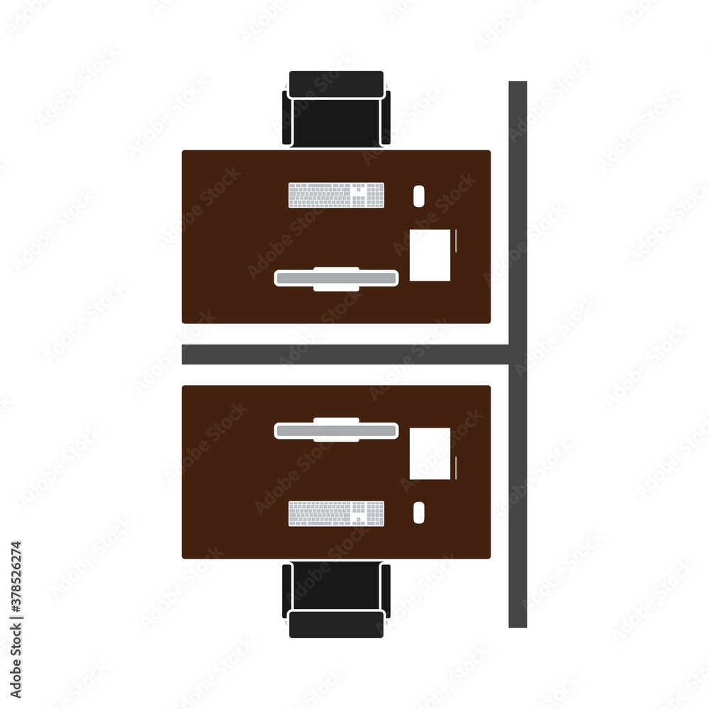 Office Table Top View Icon Office Table Top View Icon