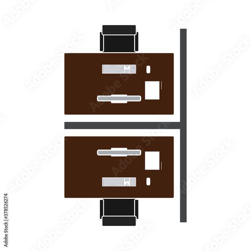 Office Table Top View Icon