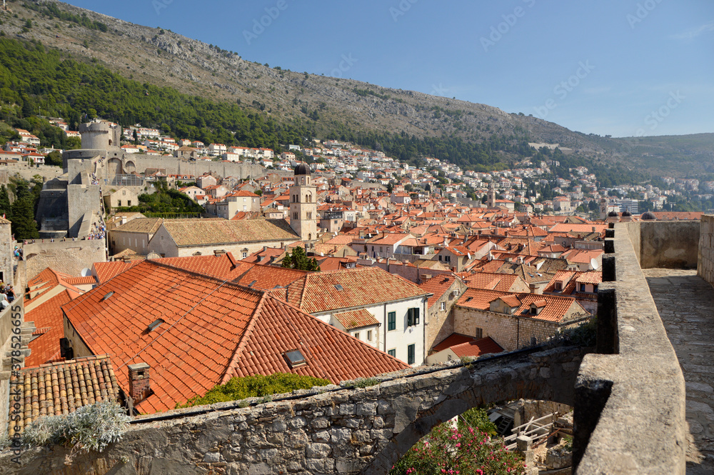  roofs of Dubrovnik old town, Croatia, seen from the city walls