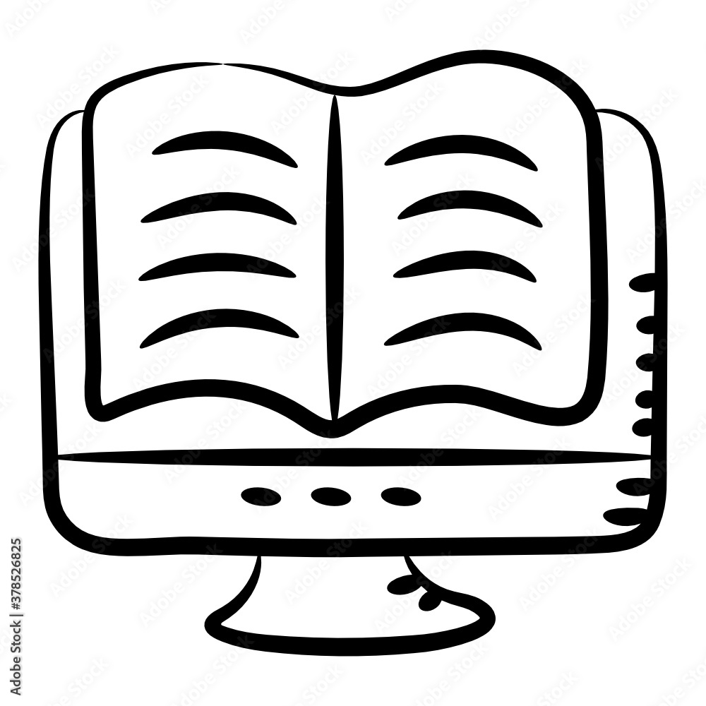 A doodle vector design of ebook icon
A doodle vector design of ebook icon
