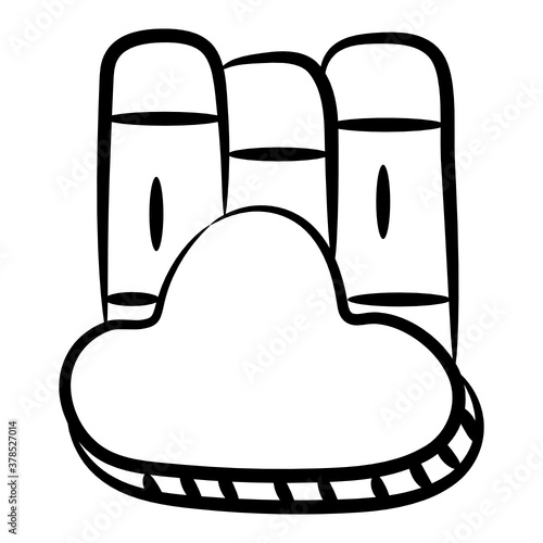 
An icon design of cloud archives in doodle design 
