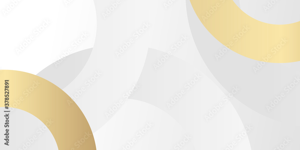 Abstract geometric shape white gold background with light and shadow 3D ...