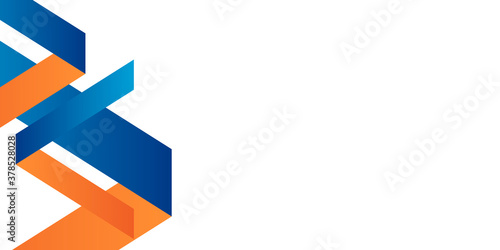 Blue orange abstract presentation background on white background