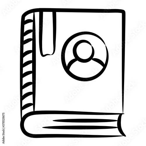 
Doodle design of autobiography icon, editable vector
