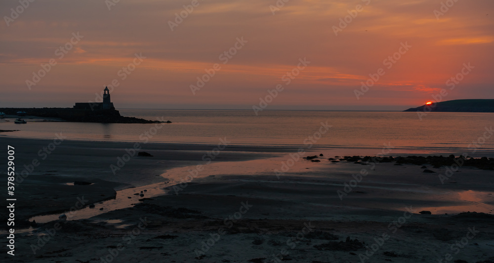sunset at Port Logan beach, scotland