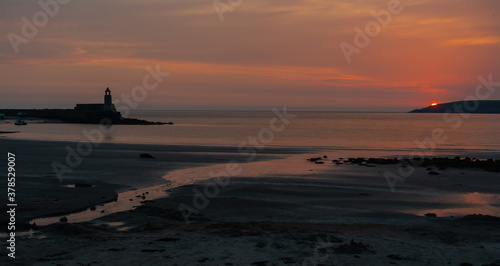 sunset at Port Logan beach, scotland