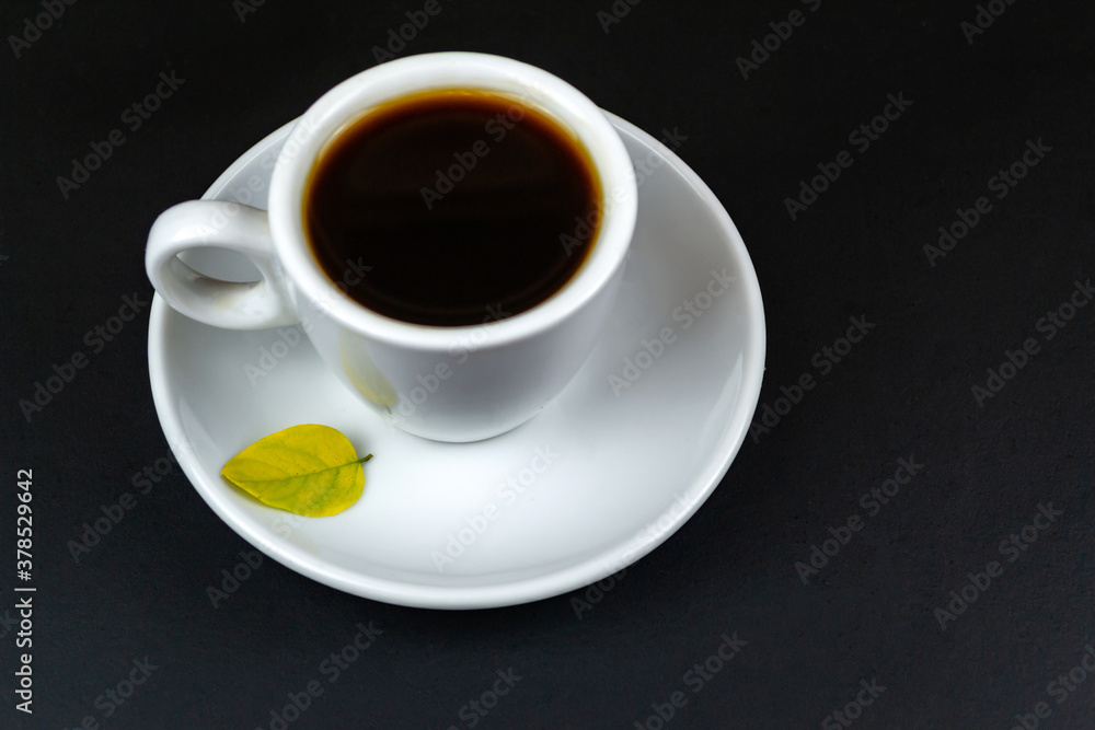 Cup of coffee, on a black background. Cup of coffee, on a black background.