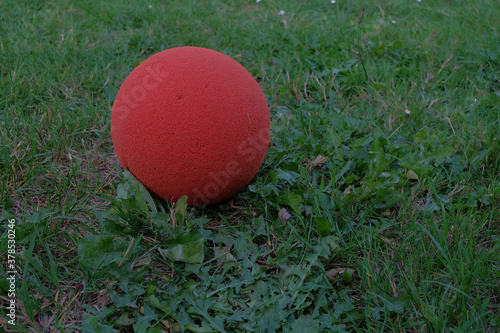 Closeup shot of a small red ball photo