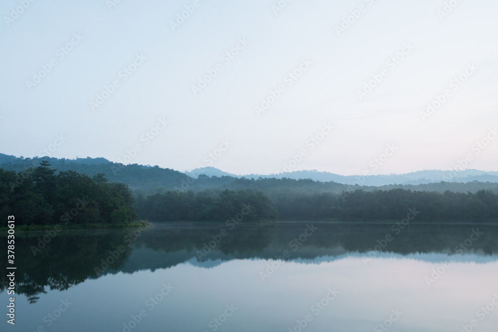 Beautiful nature and fog on the reservoir at Jetkod-Pongkonsao Natural Study in Saraburi Thailand Beautiful nature and fog on the reservoir at Jetkod-Pongkonsao Natural Study in Saraburi Thailand