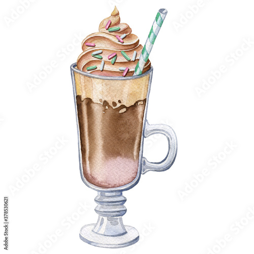 Milkshake watercolor illustration photo