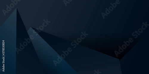 Black polygonal triangular mosaic background for web, presentations and prints. Vector illustration