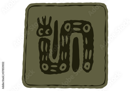 Indian art. Totem symbols. Vector template for logo and illustrations.
