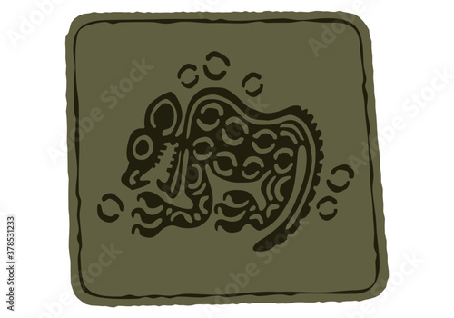 Indian art. Totem symbols. Vector template for logo and illustrations.