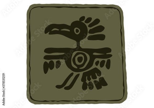 Indian art. Totem symbols. Vector template for logo and illustrations.
